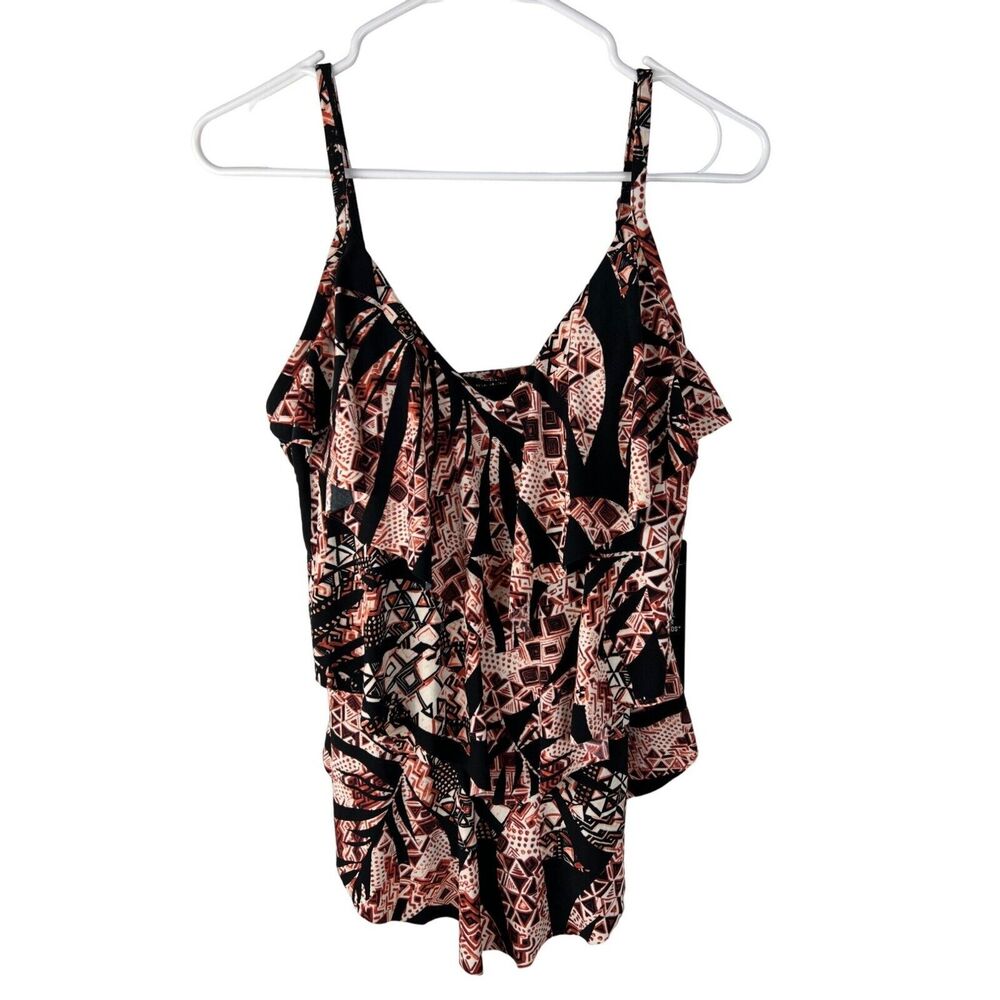 Magicsuit Urban Safari Tiered Ruflle Tankini Top 10 Slimming